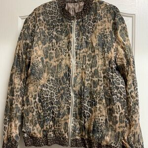 Chicos- Reversable Leopard Print Bomber Jacket for Women